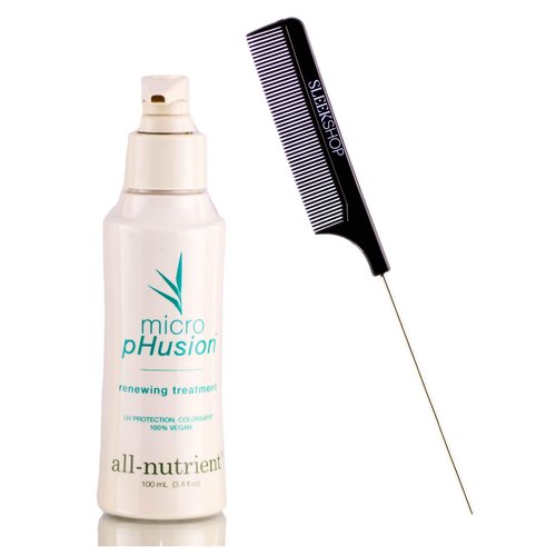 All Nutrient Micro pHusion Renewing Treatment, Keratin Amino Acid Proteins (w/Sleek Comb) Microfusion Hair Fusion, UV+ Color Protection, 100% Vegan (3.4 ounce size)