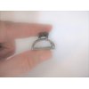 Tiny small dark silver tone metal hair claw clip