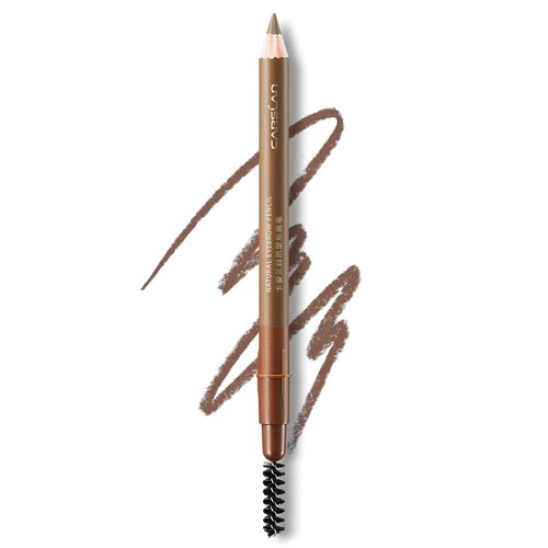 CARSLAN Natural Shaping Eyebrow Pencil, Definer Eyebrow Color, Waterproof, Longlasting, Blending Brush, 01 Light Brown