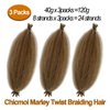 Afro Spring Twist Hair Color 27 Kinky Braiding Hair for Butterfly Locs 16 Inch 3 Packs Marley Twist Braiding Hair #27 Golden Brown Cuban Twist Hair Extension for Black Women