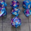 CiaraQ DND Polyhedral Dice Set for Dungeons and Dragons RPG MTG Role Playing Table Games-with 1 Dice Pouch (Blue & Purple)