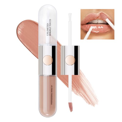 AFGHOUZ Dual Ended Lip Glaze Lip Oil, High Shine Lip Gloss Color, Non-Sticky, Hydrating and Nourishing Lip Oil Gloss for Fuller Lips