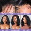 Sungirl Bob Wig Human Hair 13x4 Deep Wave Curly Lace Front Wigs Human Hair For Women Short Bob Human Hair Wig Pre Plucked with Baby Hair Glueless Hair Curly Wigs Nature Hairline 180% Density 10 Inch