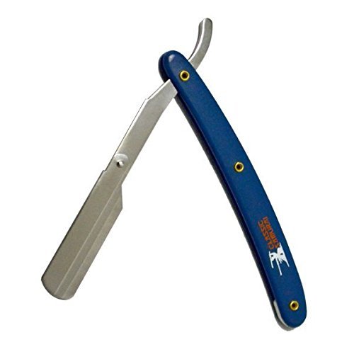 Classic Samurai Stainless Steel Professional Barber Straight Edge Razor (BLUE)