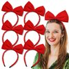 Aswitnove 6 Pcs Bow Headbands for Women Grosgrain Ribbon Red Hair Bow Knot Hair Hoop Cute Hair Accessories for Women Christmas Birthday Cosplay Style A