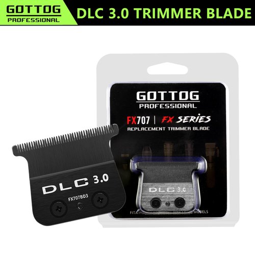 DLC 3.0 Replacement Blades for All BaBylissPRO FX787 & FX726 Trimmers, GOTTOG Zero-Gapped Replacement Blades Compatible with BaByliss Trimmer Blades (FX707BD3) - Black