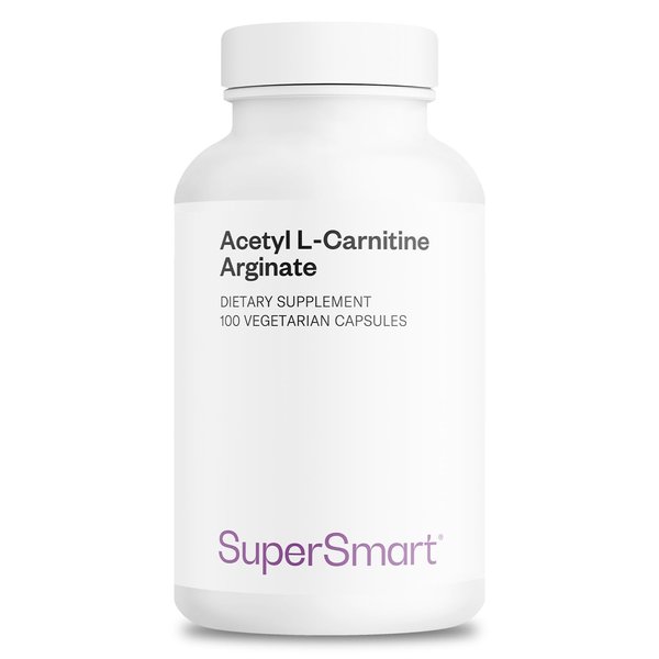Supersmart - Acetyl L Carnitine Arginate 1000 mg Per Day - Amino Acids - Popular Brain Supplement | Non-GMO & Gluten Free - 120 Vegetarian Capsules
