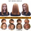 Put On And Go Glueless Wigs Human Hair Pre Cut Ombre 4/27 Highlight Short Bob Wig Human Hair For Women 180 Density 4x4 Closure Straight HD Lace Front Wigs Human Hair Ready To Wear For Beginners 14inch