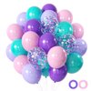 Pink and Purple Party Balloons, 50 Pcs 12 Inches Purple Pink Teal Blue Latex Balloon Purple and Pink Balloons for Girls Birthday Baby Shower, Birthday, Under The Sea Party Decorations