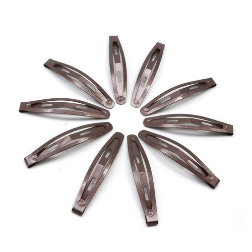Dofash 12Pcs 6CM/2.36IN Metal Slim Snap Hair Clips Long Hair Barrettes Hair Accessories for Women Thick Hair（Brown）