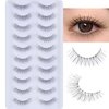 outopen 10 Pairs Natural Lashes That Look Like Extensions 5-13MM Short False Eyelashes Handmade Clear Band Wispy Eyelashes For Daily Work Lashes Easy To Apply (D01)