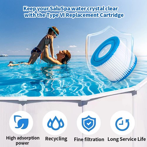 Holnunet 4PCS Type Ⅵ Hot Tub Spa Filter Replacement Compatible with Coleman SaluSpa Hot Tub Filters 90352E 58323E 90427E for Lay-Z-Spa, Inflatable Hot Tub, Pool Pump Filter