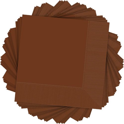 Elegant Chocolate Brown 2-Ply Luncheon Napkins - 6.5" x 6.5" (Pack of 40) - Mid Count, Soft & Durable - Perfect for Any Event or Occasion