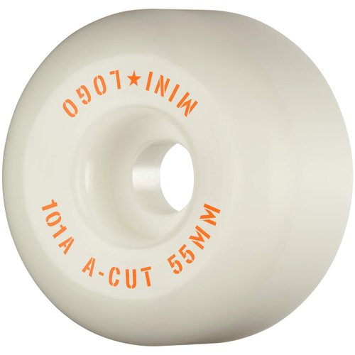 Mini Logo Skateboard Wheels A-Cut '2' 55mm 101A White