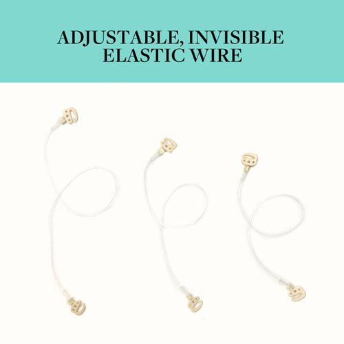 DOORES Blonde Wire for Hair Extensions 8pcs 18.5cm 24.5cm 30cm Invisible Elastic Fish Line Replacement for Extensions with 4 Clips