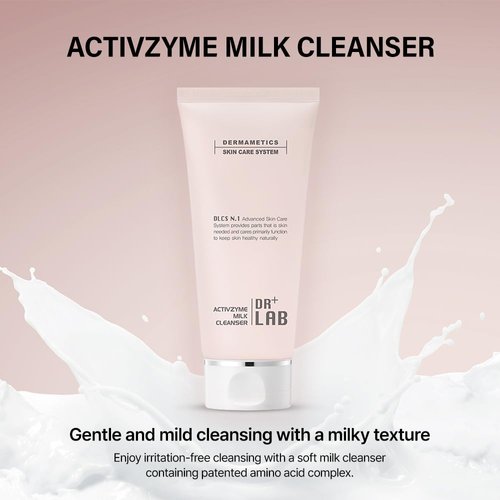 DR+LAB Activezyme Milk Cleanser 4.06 fl oz /120ml Mild Wash-Off Enzymes Cleansing Hydrating Face Wash Korean Skincare