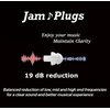 JamPlugs High Fidelity Ear Plugs for Concerts - Comfortable & Reusable (1 Pair)