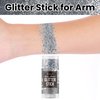 Brzeaf Waterproof Silvery Body Glitter Stick, Safe Ingredients & Long Lasting, Hair Eyeshadow Face Body Glitter, Singer Concert Music Christmas Rave Festival, Glitter Stick Makeup & Face Glitter Gel