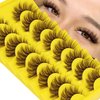 ALICE Brown Lashes False Lashes Natural Look Eyelashes Cat Eye Faux Mink Lashes with Clear Band Wispy Fake Eyelashes Lash Strips 8 Pairs