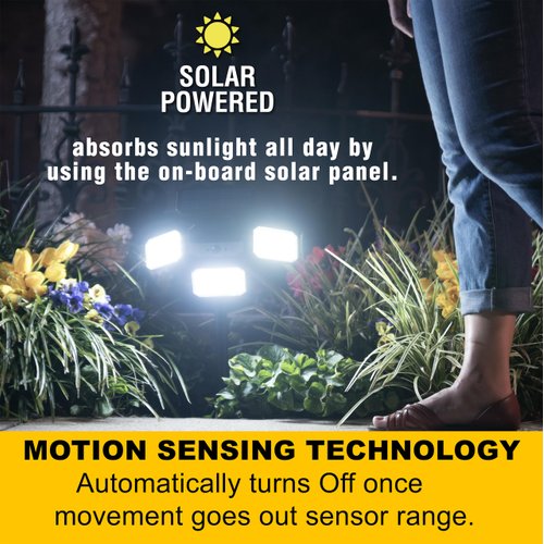 Bionic Floodlight Solar Light Outdoor Waterproof Patio Light Motion Sensor Outdoor Lights w/ Remote Control 3 Heads Wall Lights - Wireless, 50% Brighter-108 COB LED For Lawn, Garden, As Seen On TV