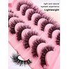 7 Pairs Cat-Eye Lashes Flu-ffy 18mm Fox Eye Lashes Curly Volume Eyelashes Faux Mink Lashes that Look Like Extensions Lashes Wispy False Eyelashes Natural Look(Z19)