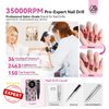 SAVILAND Professional Nail Drill for Nails Tech: Charming Pink Leopard Print 35000RPM Electric Acrylic Nail Drill Kit with 13 Drill Bits Rechargeable E-File Machine Expert Manicure Pedicure Salon Use