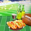 Football Party Supplies - 98pcs Football Themed Party Decorations Including Plates, Napkins, Cups, Banner and Touchdown Tablecloth for Football Birthday Party Decorations, 24 Guests