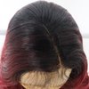 Ebingoo + Wig Cap 26 Inch Burgundy Lace Front Wigs with Dark Roots Wine Red Lace Front Wig With Baby Hair Ombre Red Lace Front Wigs Long Body Wavy Synthetic Hair for Women Daily Wear Party