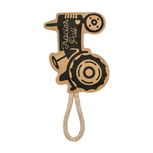 Territory Tug Toy Natural Leather Coconut Fiber Fillings Free from Harsh Chemicals Dog Toy, Tractor