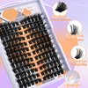 Super Dark Lash Clusters 8-18mm Mega Cat Eye Lashes Kit Silk material Durable Cotton Band D Curl Thick Volume Eyelash Clusters Waterproof 144Pcs DIY Lash Extensions Kit by Hiklasy