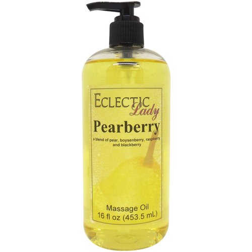 Pearberry Massage Oil, 16 oz, With Sweet Almond Oil and Jojoba Oil, Preservative Free, Perfect for Aromatherapy and Relaxation