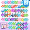 100 PCS Mini Pop Fidget Toys Pack Party Favors, Easter Silicone Squeeze Pop Bubble Fidget Bulk Sensory Toys, Pop Keychain Bubble Toy Party Bag Fillers for Kids, Wrap Pop Toy