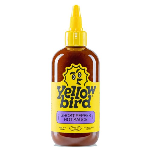 Ghost Pepper Hot Sauce by Yellowbird - Hot and Smoky Hot Pepper Sauce with Smoked Ghost Peppers, Tomatoes and Onions - Plant-Based, Gluten Free, Non-GMO Pepper Sauce - Homegrown in Austin - 9.8 oz