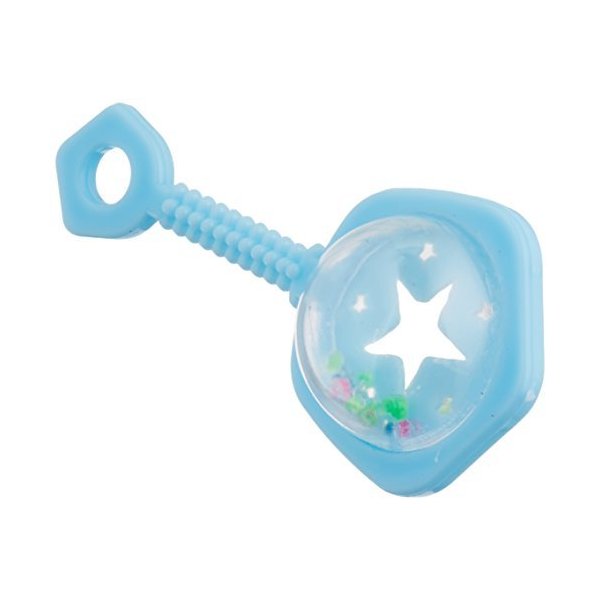 Blue Plastic Baby Rattle Favors - 2.5", 6 Count - Perfect Favors Set for Baby Showers and Gender Reveals