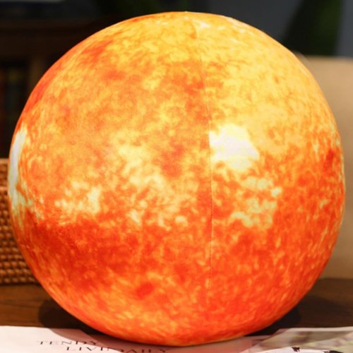 OUKEYI 10.6Inch Super Cute Sun Plush Soft Pillow, Soft and realistic Earth, Moon, Sun, stuffed plush toy for learning science, astronomy, space, blue planet, toy (sun), Colour
