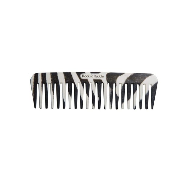 Rock & Ruddle Wide Tooth Comb. Perfect for Detangling Wet Hair and Applying Hair Color (Zebra Fur)