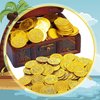 100 PCS Pirate Coins Plastic Pirate Treasure Hunt Coins Toys Party Favors Fake Gold Coins Toys Party Supplies Pirate Adventure Themed Party Favors (100PCS)