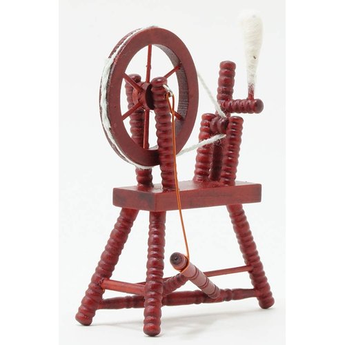 Classics by Handley Dollhouse Miniature Spinning Wheel, Mahogany
