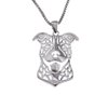 Pit Bull Dog Sterling Silver Necklace by Ginger Lyne Ears Down Puppy Dog Pet Pendant Box Chain Doggie Animal Paw Print Heart Jewelry for Pit Mom
