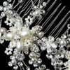 Hand Wired Freshwater Pearl and Crystal Bridal Wedding Hair Comb - Silver