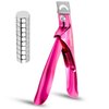Hasakhi Acrylic Nail Clipper with 10Pcs Magnets Nail Cutters for Nail Tips False Nail Clippers Nail Art Tool Stainless Steel Nail Clipper for Home Salon Nail Art (Rose)