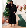 Vulcanodon Mens Robe Big and Tall with Hood,Full Length Plush Robe for Men Long Fleece Bathrobe(BLACK, L/XL)