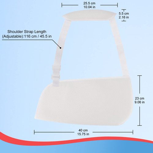 supregear Arm Sling, Adjustable Mesh Shoulder Immobilizer Arm Sling for Shower Breathable Medical Shoulder Elbow Support for Women Men, Fits Left/Right Arm, White