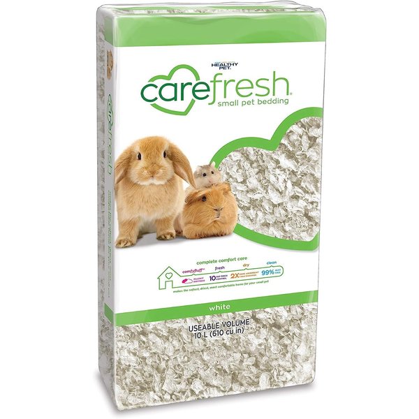 carefresh 99% Dust-Free White Natural Paper Small Pet Bedding with Odor Control, 10L, White