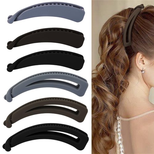 Hapdoo 6PCS Banana Clips Hair, Matte Banana Hair Clips for Thick Hair Thin hair, Medium Strong Hold Ponytail Bun Holder, Hair Jaw Clips Barrettes Styling Accessories for Women Girls