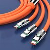 Seadiquiet Orange 3 in 1 Multi USB Cable 100W Multi Charger Cable Fast Charging Cable Fast and Stable Charging to Various Mobile Phones with Type-C/Android/Charging Ports(2m/78.7inch)