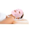 FOMI Hot Cold Clay Face Contoured Ice Mask | Flexible Cooling Full Facial Mask for Headache, Migraine, Sinus, Acne, Swollen Face, Stress, Dark Circles Relief | Fabric Backing | Natural Clay (Pink)