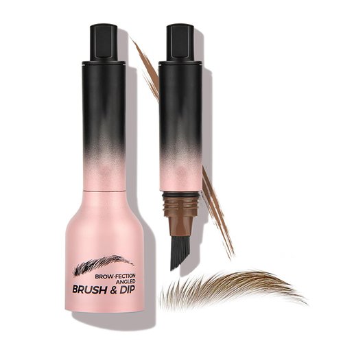 Brow-Fection, Liquid Eyebrow Brush, Beginner Brow-Fection Angled Brush & Dip, Waterproof Long Lasting Smudge Proof Brow Pencil with Square Brush and Dip for Eyebrows, Sideburns (#02 taupe)