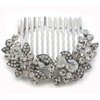 Gorgeous Bridal Wedding Flower Floral Tiara Hair Comb Bridesmaid Gift for Women Girlfriend Mom Lady Prom Beauty Pageant Clear Rhinestones Hair Accessory Costume Wedding Jewelry