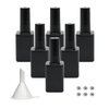 Agidea Empty Nail Polish Bottles with Brush, 15ML Empty Gel Polish Bottles Black, Opaque Square Glass Refillable Fingernail Polish Bottles UV Safe with Mixing Balls & Funnels, Pack of 6